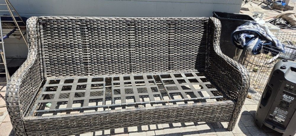 Faux Wicker Couch w/o Cushion