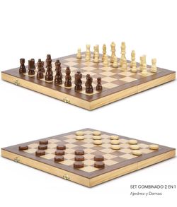 Juego de ajedrez magnético de 15 pulgadas, juego de mesa de madera de primera calidad con una funda de madera portátil y almacenamiento seguro para pi