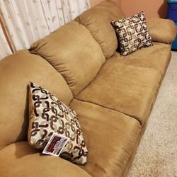 Camel Color Suede Like Sofa..Size 7ft Long..Brand New With Tag On It..very Comfortable!!