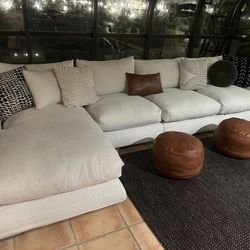 Valyou Feathers Sectional Couch Chaise Lounge 142 Inches