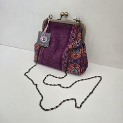 Handmade Fabric Clutch Purse with Chain Strap – Unique Pattern