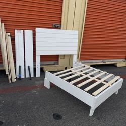 Twin Size, Complete Headboard, Footboard, Slabs, Mattress, Side Tables, Desk With Chair!