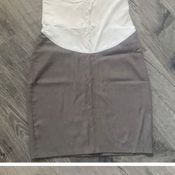 Brown Maternity Pencil Skirt