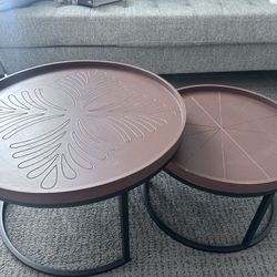 Round Tray Coffee Table Set