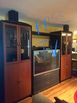 Entertainment center, 54” Tv free to buyer if wanted
