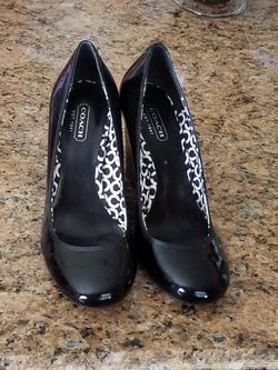 Coach Patten leather wedge heels