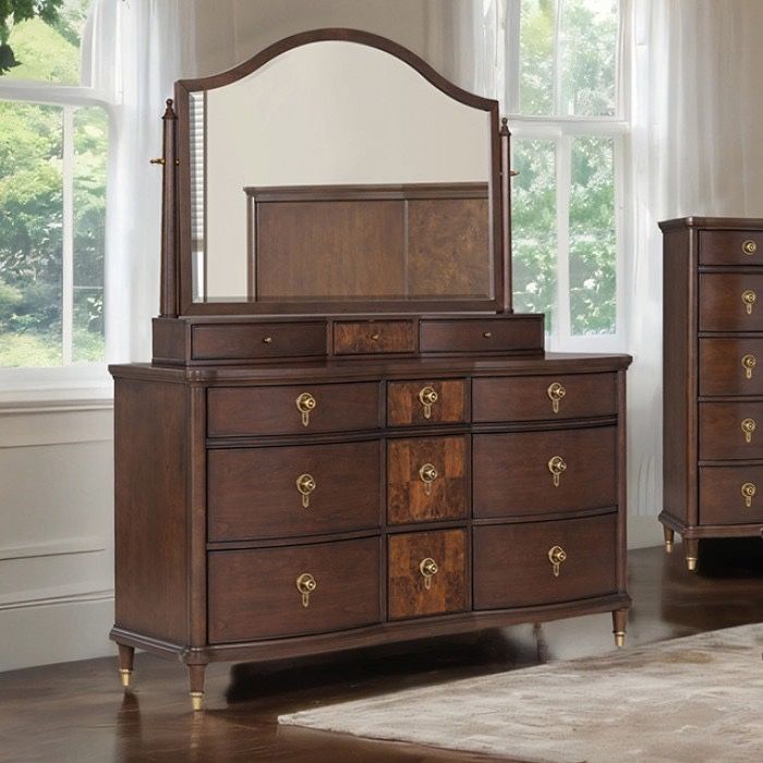 DARK CHERRY CLASSIC ENGLISH STYLE DRESSER CABINET STORAGE