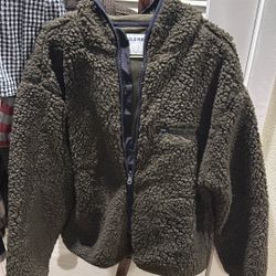 Mens Green Sherpa Jacket Large