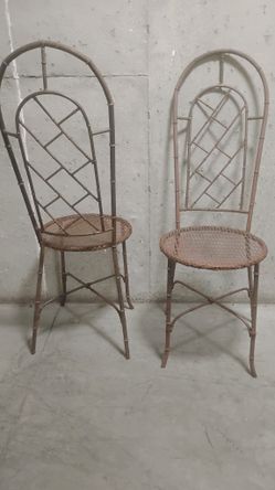 2pc  Gilt Mental Chairs