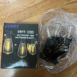 Outdoor String Lights with 13 Edison Shatterproof Bulbs (1 Spare)