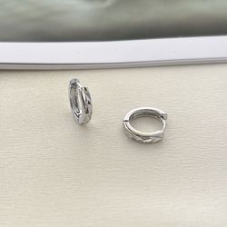 13mm Small Silver Hoop Earrings for Men Women Streetwear Unisex Earrings