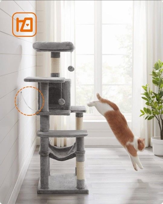 Cat Condo with 4 Scratching Posts, 2 Perches, Hammock😸😸😸😸😺