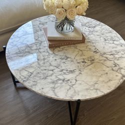 White Round Coffee Table  $60