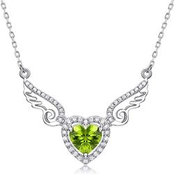 "Hollow Green Heart Pendant Necklace for Women, VP1052
 