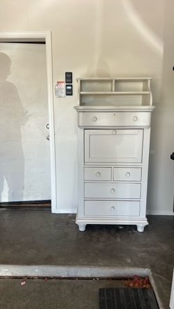 White Secretary Desk with Drawers