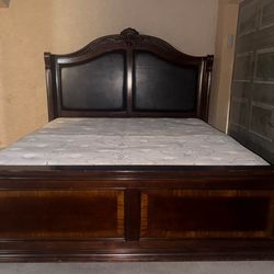(Delivery Available) King Sized Bed Frame + Box Springs + Mattress