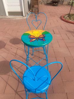 Mid-century 3 Piece Hand Painted Ice Cream Parlor Set
