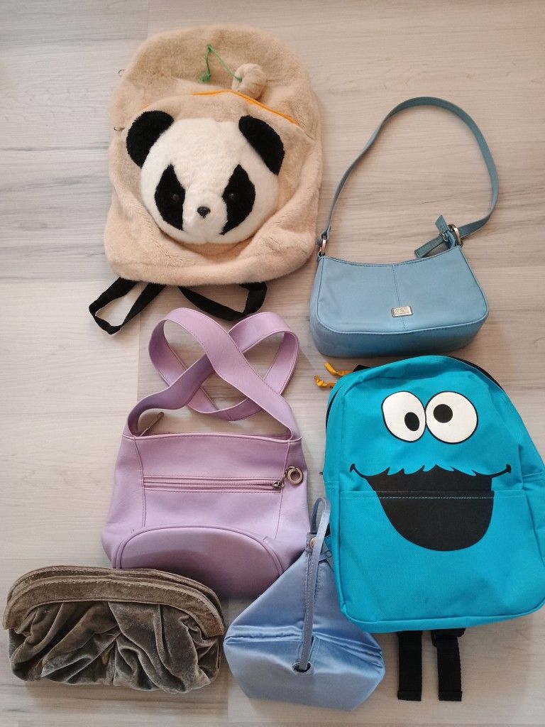 Lot Of 7 Cute Panda Bag, Handbag, Purses & More
