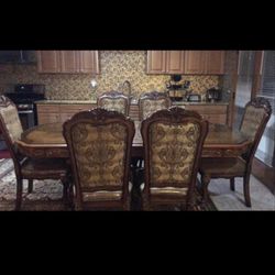 table with six chairs