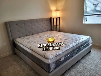 New king bed frame with mattress