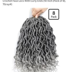 Grey Crochet 10inch Hair