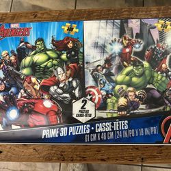 Marvel Avengers Prime 3-D Puzzles (2) 1 Unopened REDUCED