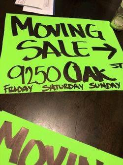 Moving sale