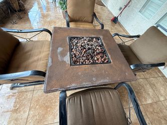 Outdoor Patio Fire Pit Table with Chairs