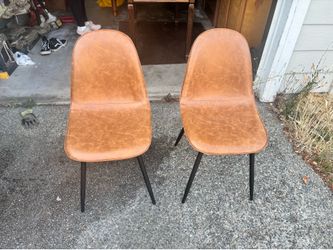 Faux leather chairs