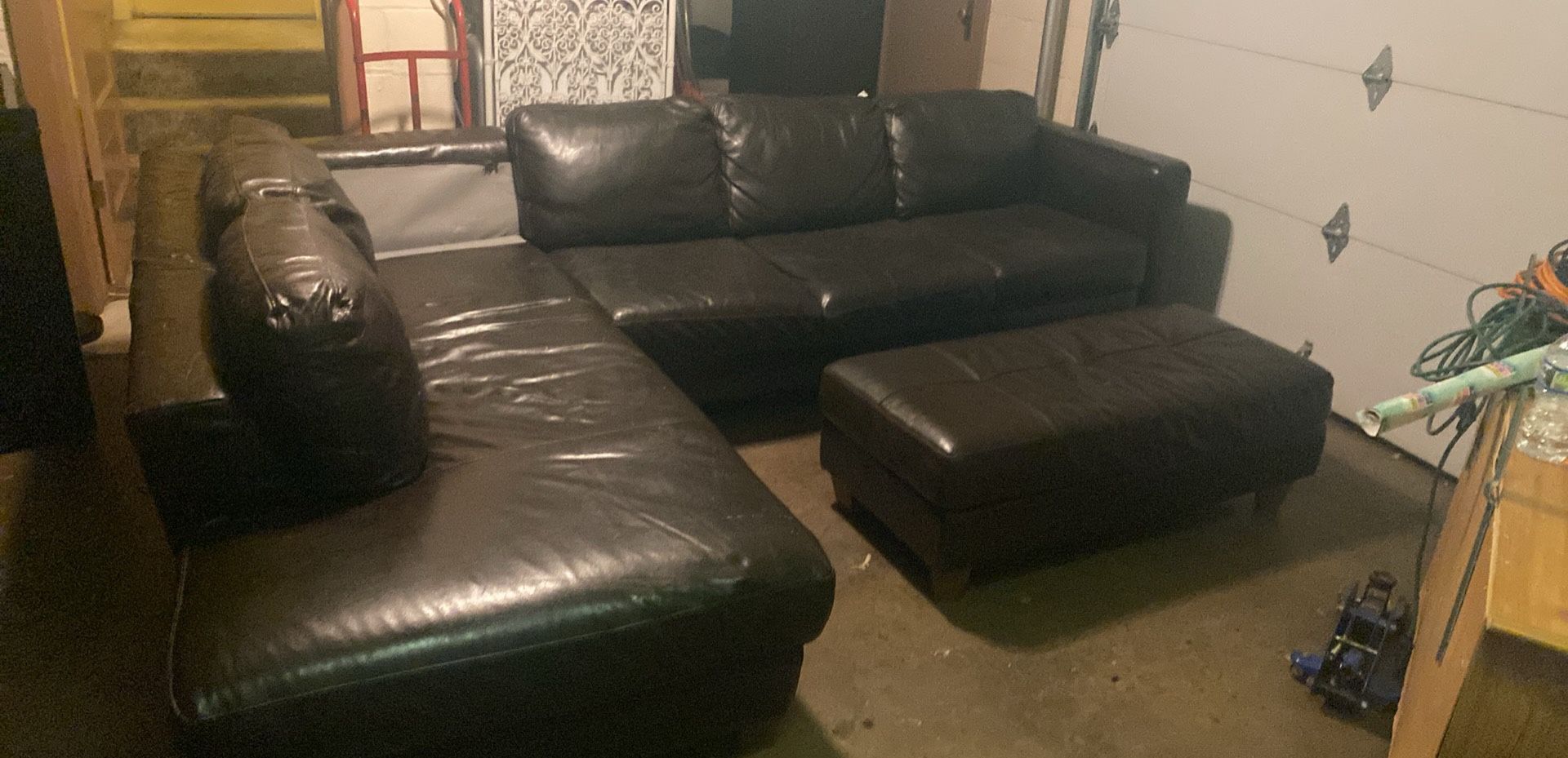 Sectional Leather Brown Couches 