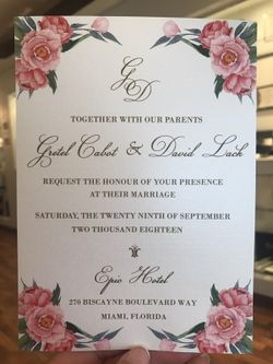 Floral wedding invitation