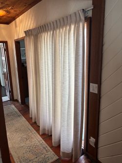 Sheer White Pinch Pleat Curtain Panel