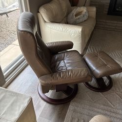 Leather Recliner With Ottoman 