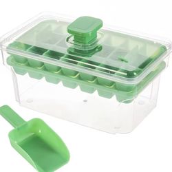 Ice Trays for Freezer with Lid & Bin, Ice Cube Tray Making 68 pcs Ice Cubes, Easy Press to Release Ice