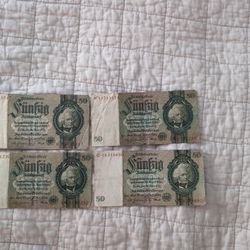 vintage 50 Reichsmark banknote from Germany  1933