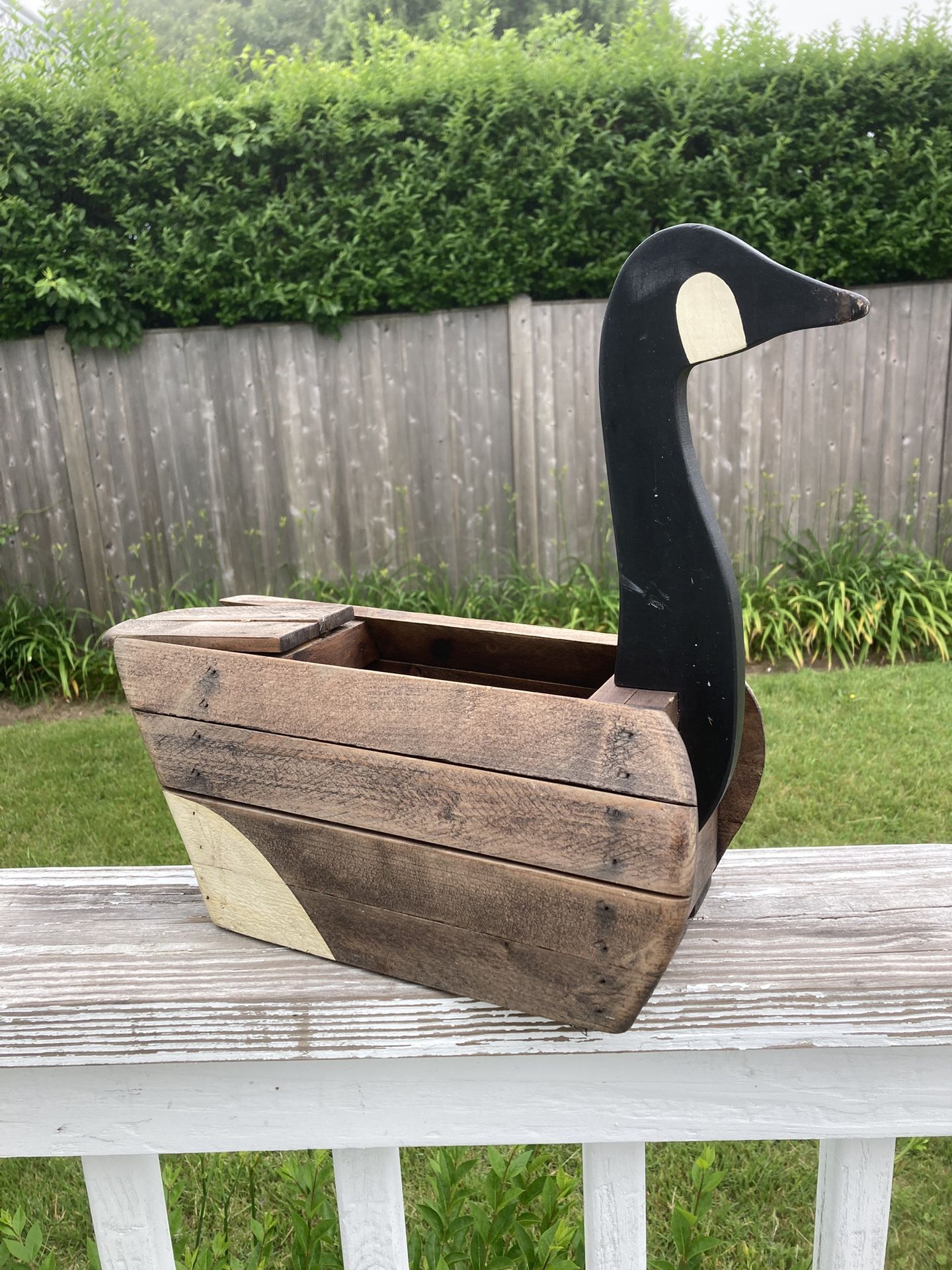 Wooden Duck Planter
