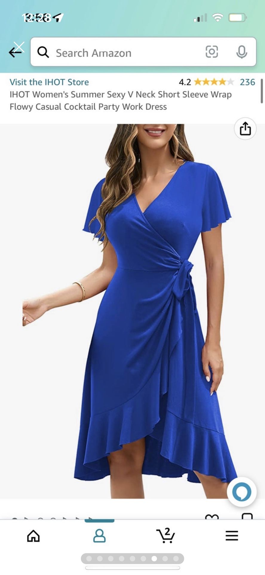 Beautiful Royal Blue Wrap Dress 