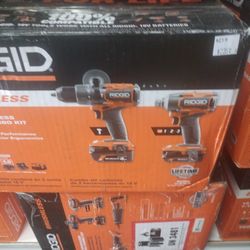 Ridgid Hammer Drill & Impact Battery And Charger Bag
