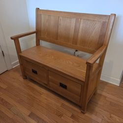 Solid Wood Entry Way Bench With Drawers