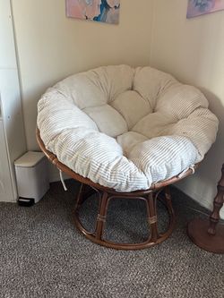 Rattan Papasan Chair with Cushion