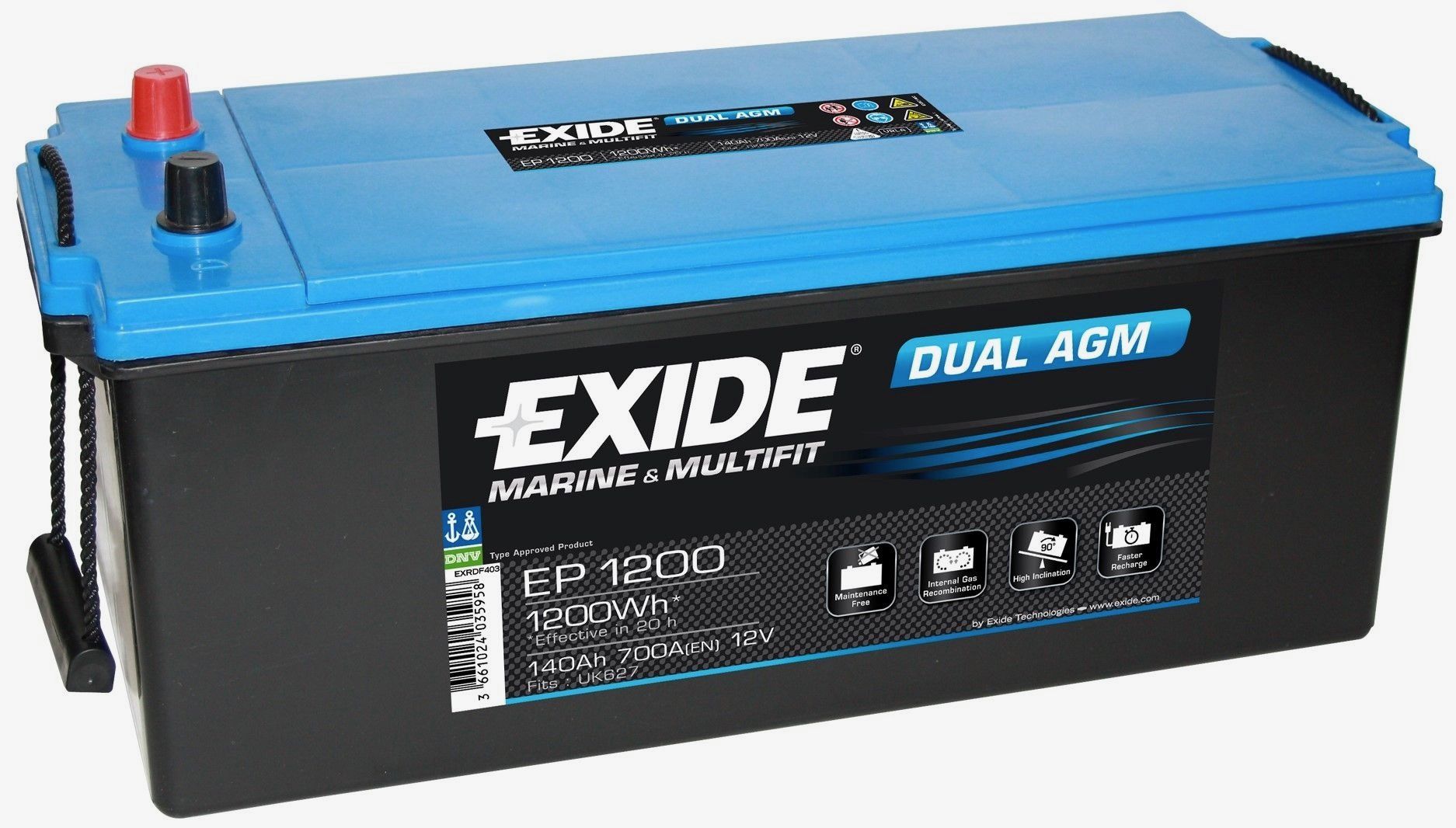 Exide Dual AGM 140AH Battery - EP1200