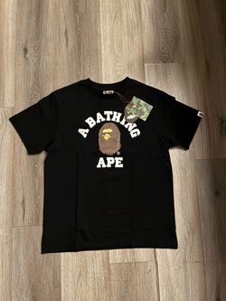 Bape Black t-shirt with brown rounded logo design