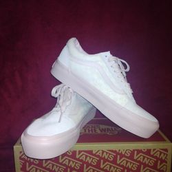 Light Pink Platform Vans Size 7.5 Men Size 9 Women 