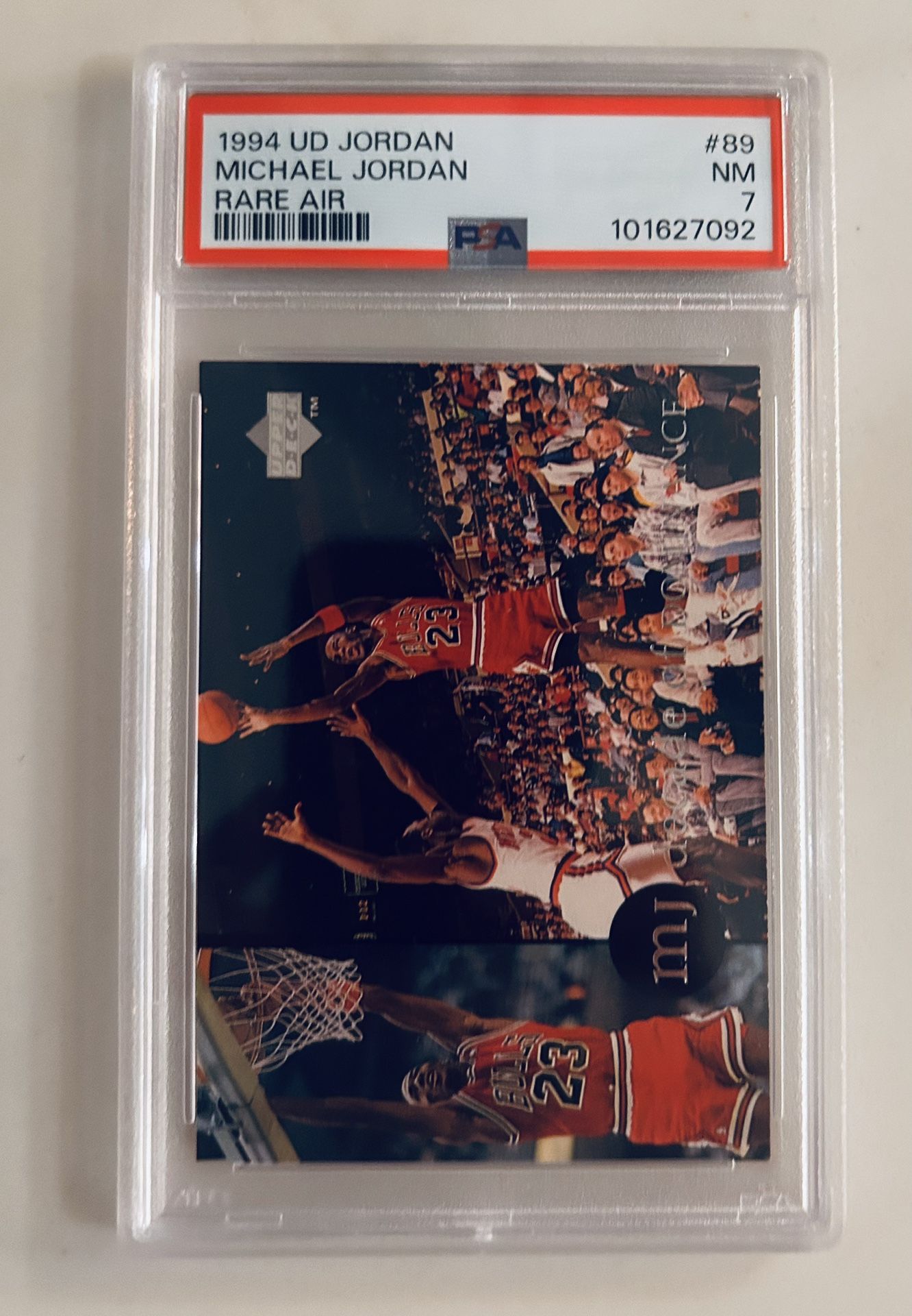 1994 Upper Deck Michael Jordan Rare Air Tribute Menendez PSA 7