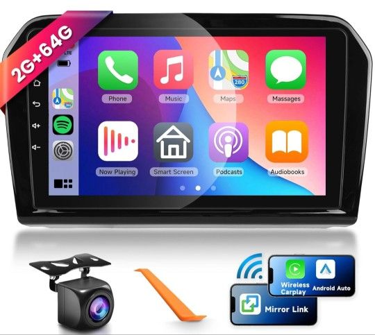 Volkswagen Jetta 2013 2014 2015 2016 2017, Wireless CarPlay/Android Auto 9 Inch HD Touch Screen Android 13 GPS WiFi Bluetooth FM/RDS EQ HD Camera