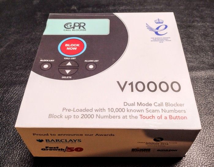 New Open Box CPR Call Blocker V10000 Landline Calls Device - Black.