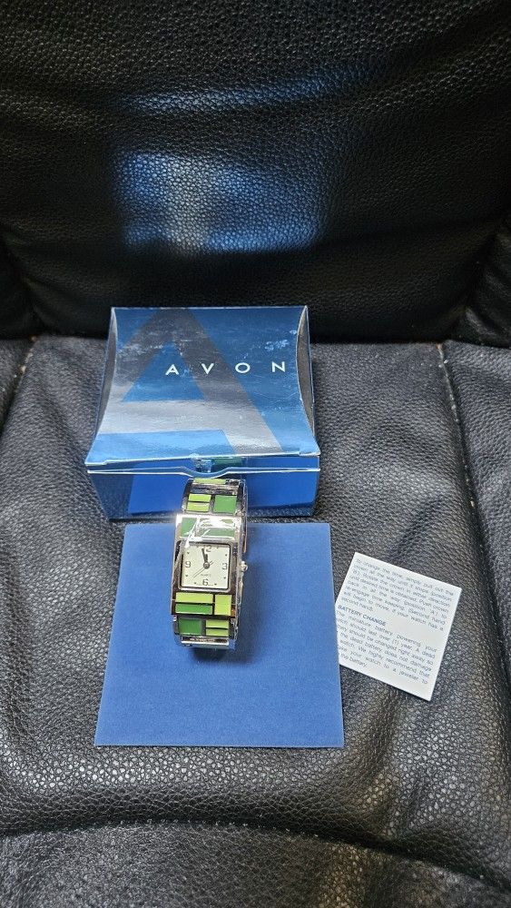 NIB Shades Of Brights Green Cuff Watch By Avon $20 OBO