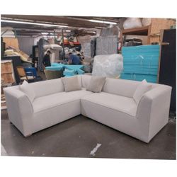 BRAND NEW 11x11ft And 6x13x6ft OR 6x15x6ft SECTIONAL SOFA CHAISE Off White FABRIC, CUSTOM MADE AVAILABLE 