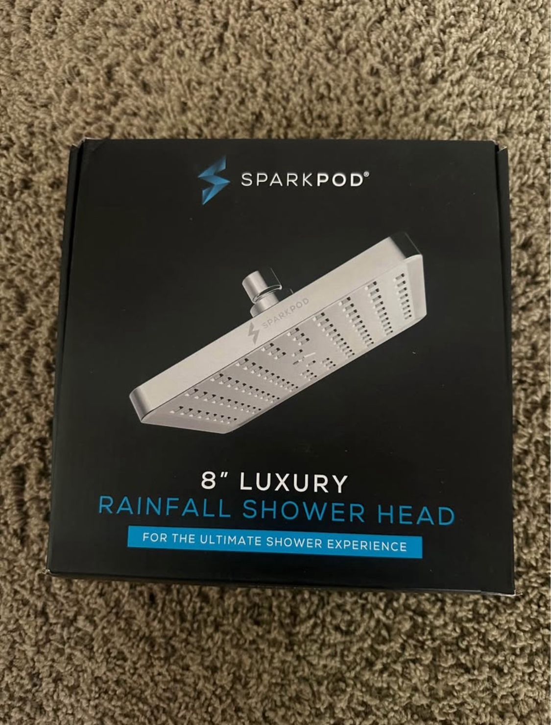 SparkPod Shower Head - High Pressure Rain - 8 Inch Premium Quality Chrome Square
