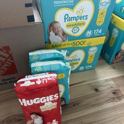 Diapers- NB, Size 1 And Size 3